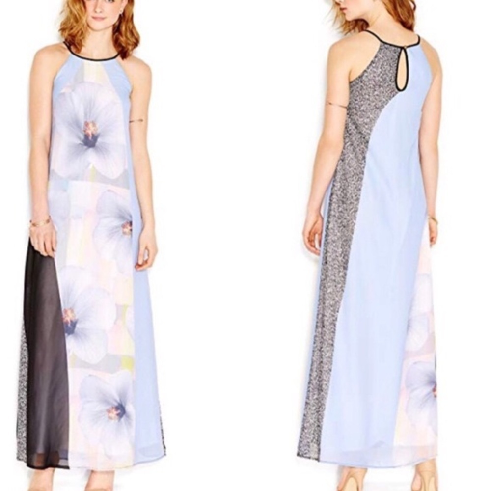 Bar III Maxi Dress Size S Flower Blue Purple